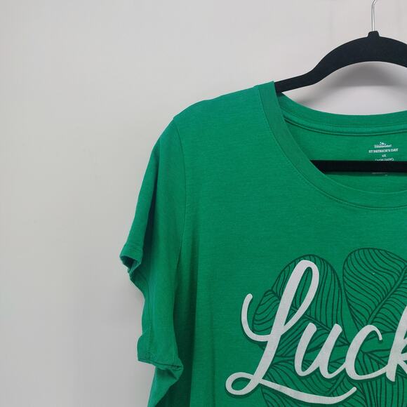 Lucky Women's Green St. Patty's Day Tee Plus Size 2X Holiday - Picture 3 of 13